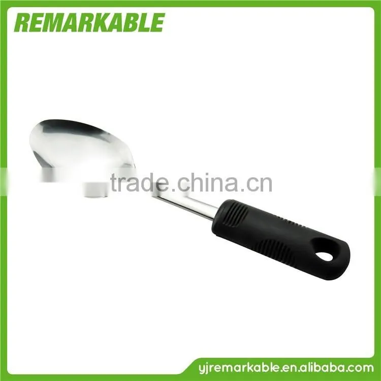 Food safety certification unique handle stainless steel spoon tea spoon wooden spoon