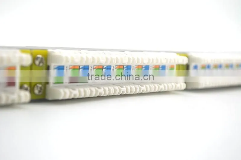 LY-PP6A-08 24 Port Cat6a Cat6 Cat5e Patch Panel Gigabit RJ45 LAN Ethernet/ Network Rack Mounted 0.5U Krone&110 Daul IDC
