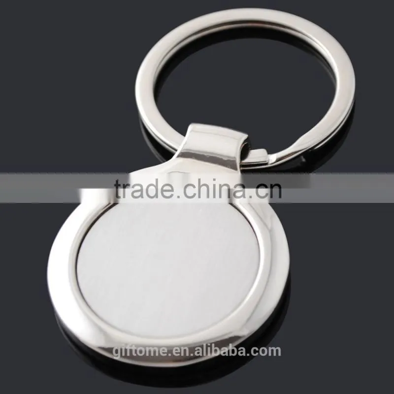 classic blank round metal keychain with custom box