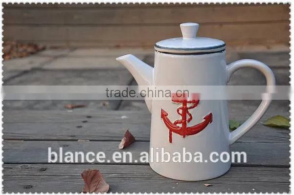ceramic relief anchor shape kettle