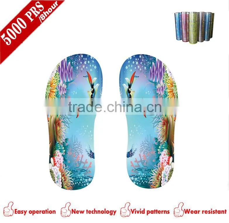 Underwater world design printing film for pvc/eva/ppu/pu slipper