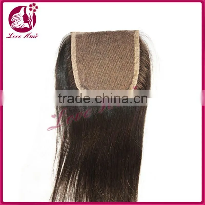 Hot selling 4*4 Silky Straight Wave Natural Black Lace Closure with Brazilian Virgin Hair