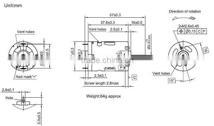 12V DC Electric Motor High Torque 1500RPM | RS-385A