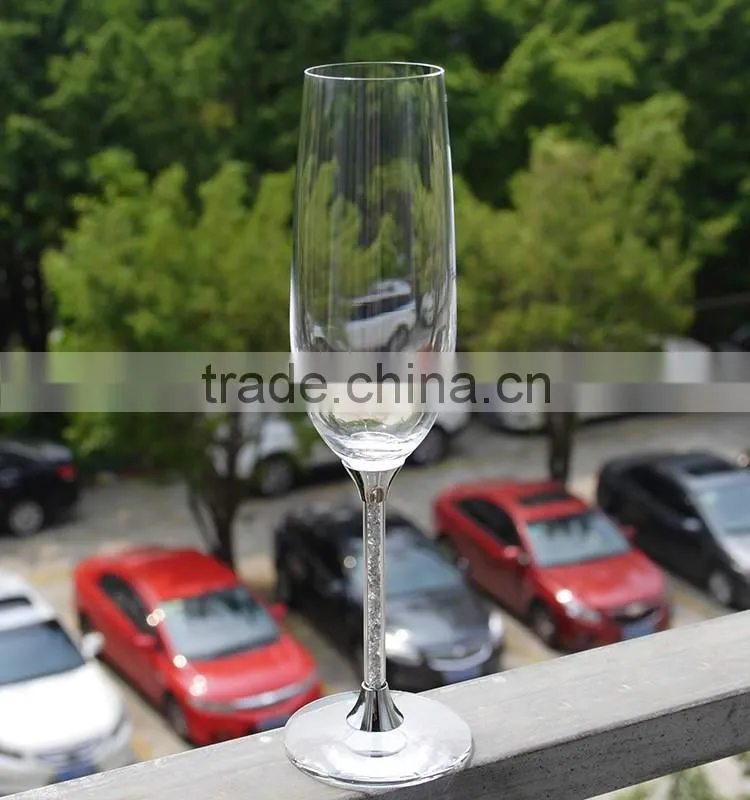 Wholesale creative fashion personality goblet silver drinking glass with for party wendding