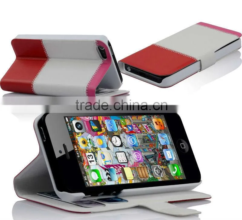 For i phone 5 case , Wallet leather case for iphone 5"