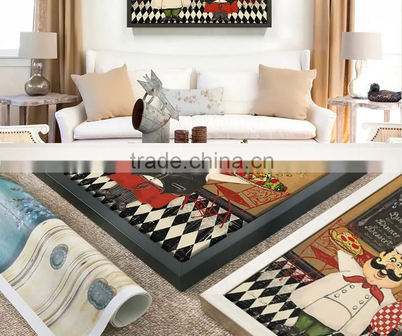 Double fat cook painting canvas,canvas printing for fat cook