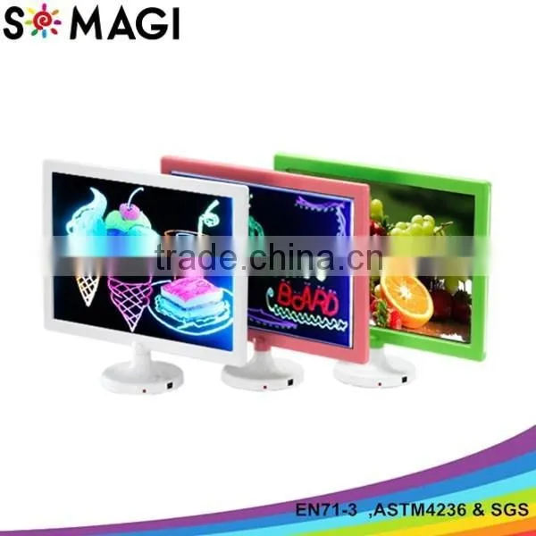 funny neon color diy drawing led dry erase boards for kids