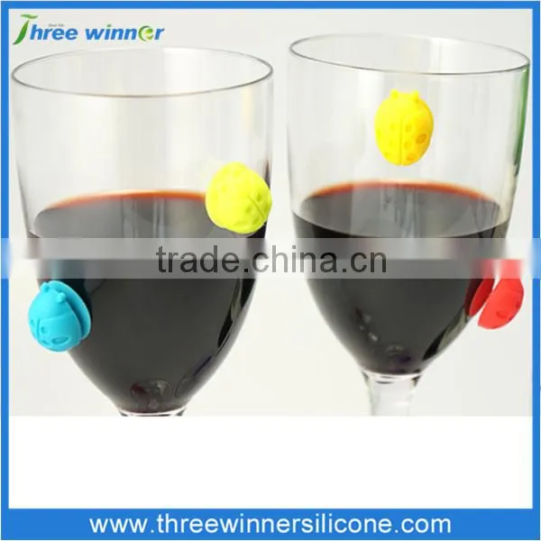 Suction cup wine glass marker silicone Promotional wine markers