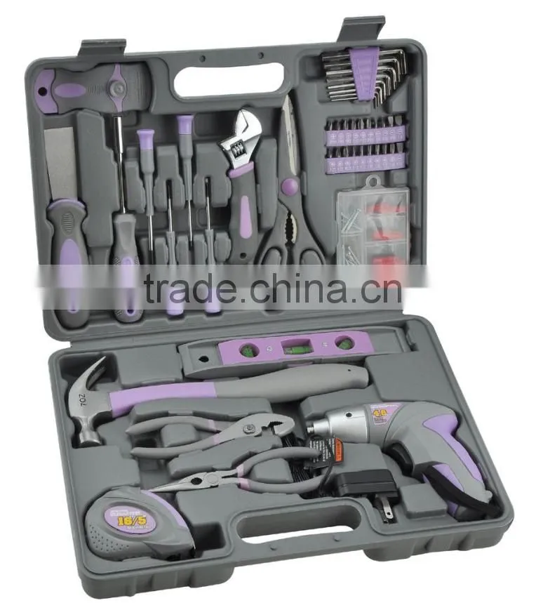 44pcs tool kit with electric cordless screwdriver