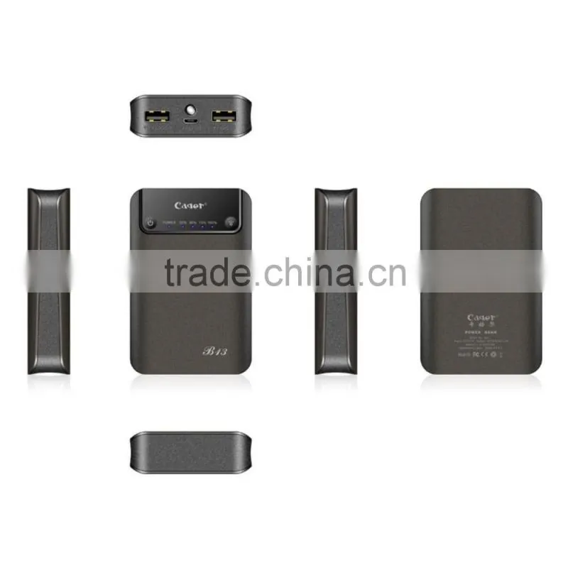 Cager B13 7800mAh Smart Power Bank External Battery Dual USB for iPhone/for iPad/for Samsung/for HTC/Xiaomi