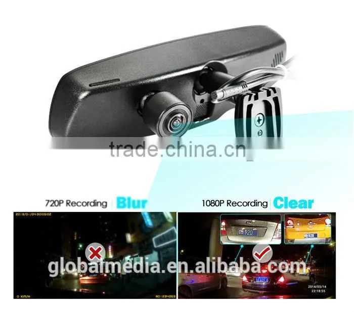 4.3 inch HD 1080P rearview mirror GPS for car dvr car black box interior mirror