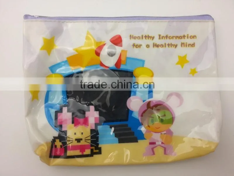 2015 hot selling Cute animal transparent PVC bag