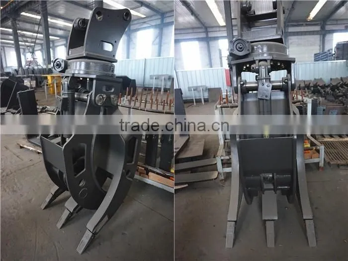 360 degree Rotating Log Grapple, Hydraulic Excavator wood Grapple /Stone Grapple for sale