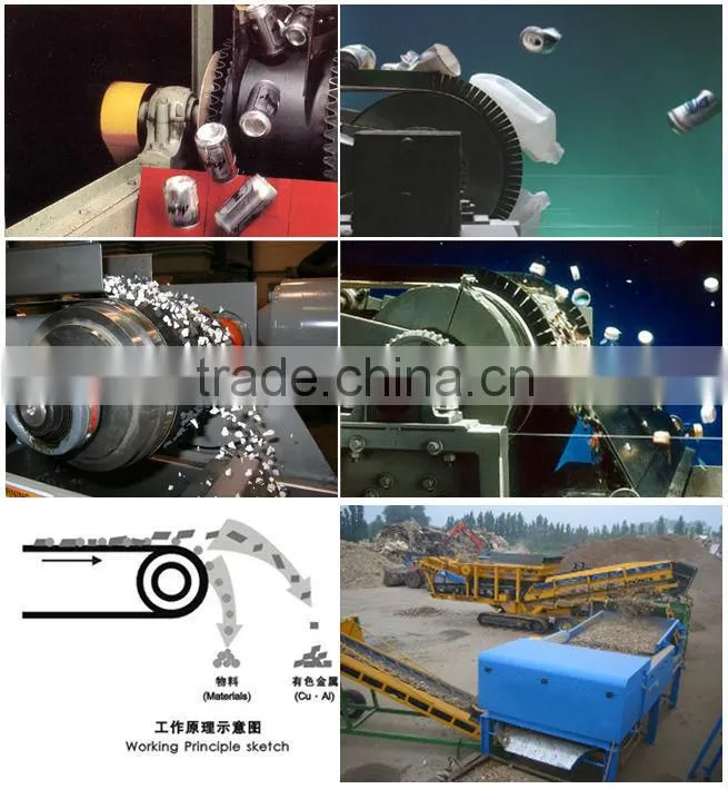 Ferrous metals and non ferrous metals eddy current separator