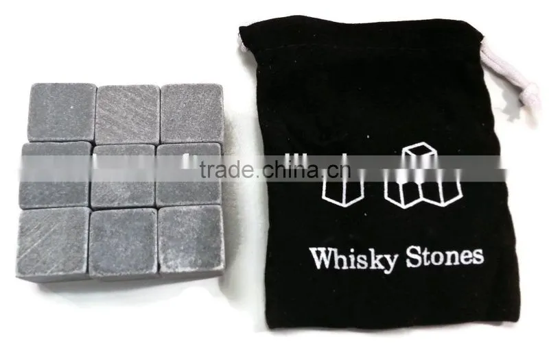 9PCS/Set Chilling Rocks Set Ice Cubes Wine Bourbon Scotch Soapstone Whiskey Stones