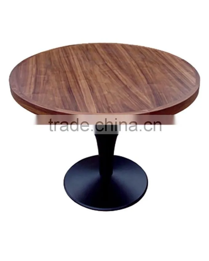 Retro style round table top restaurant wooden dining table