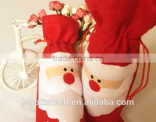 Wholesale high quality super cheap christmas gift wine bottle bags