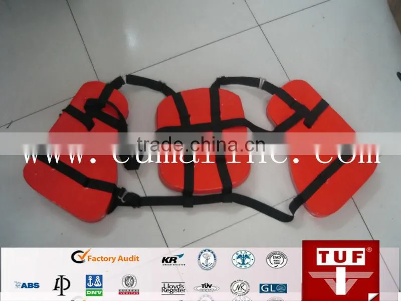High quality Red PVC foam life jacket 3-piece work life jacket for oil workers