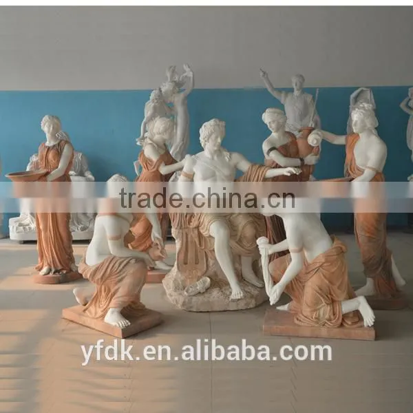 White hand carved Apollo bathing marble statue