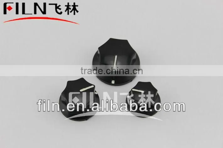 shaped black plastic slide potentiometer knob