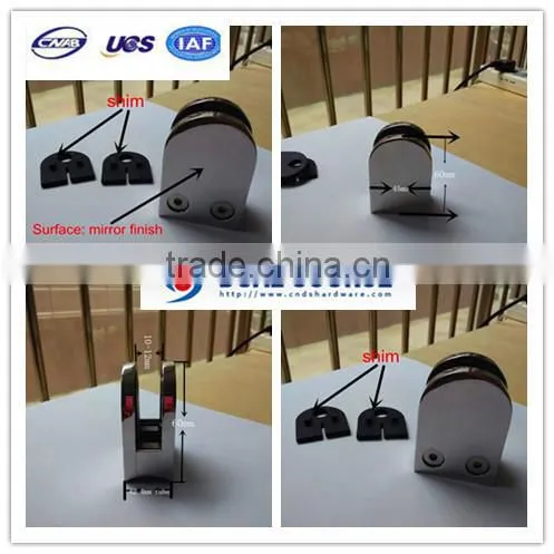 Stainless steel glass balustrade clamp