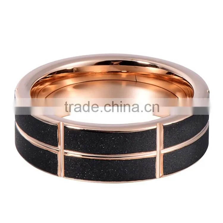 wedding ring yibi best selling products engagement gift gold payal designs photo tungsten black rose gold plated for men women