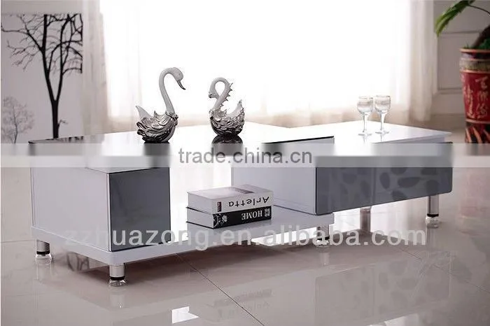White Gloss MDF TV Stand With Tempered Glass