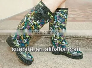 2016 women/men rubber boots with printing