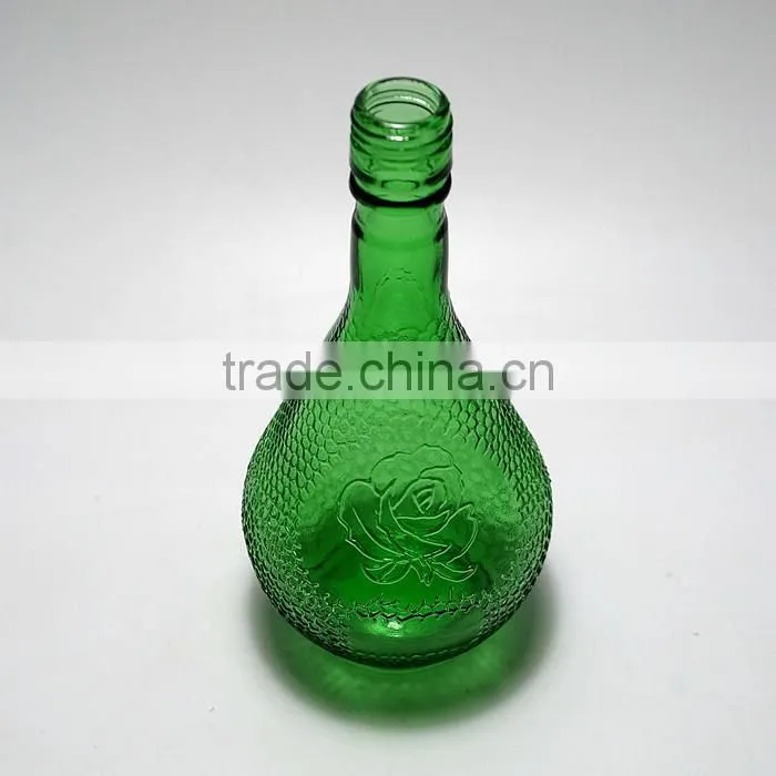 500ml glass green liquor bottle