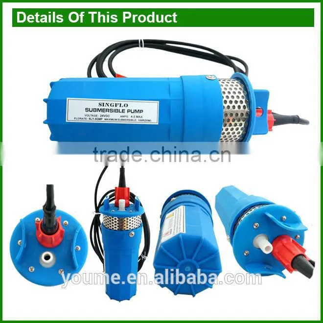 Singflo dc 70 meters lift deep well price solar submersible pump for agriculture