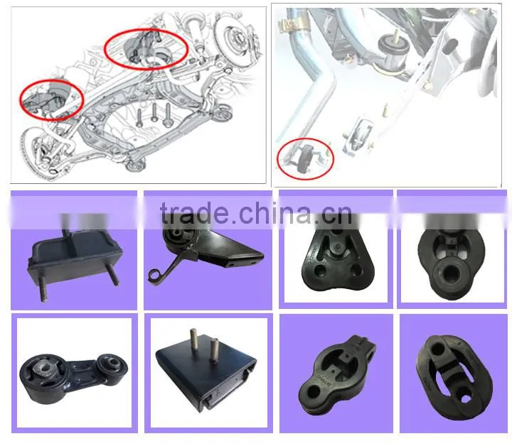 Automotive parts shock absorption rubber components