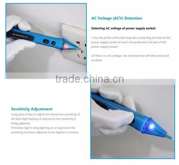 2016 AC Voltage Detector Electroprobe Voltage Alert Pen With Light Non-contact Electrical Pen