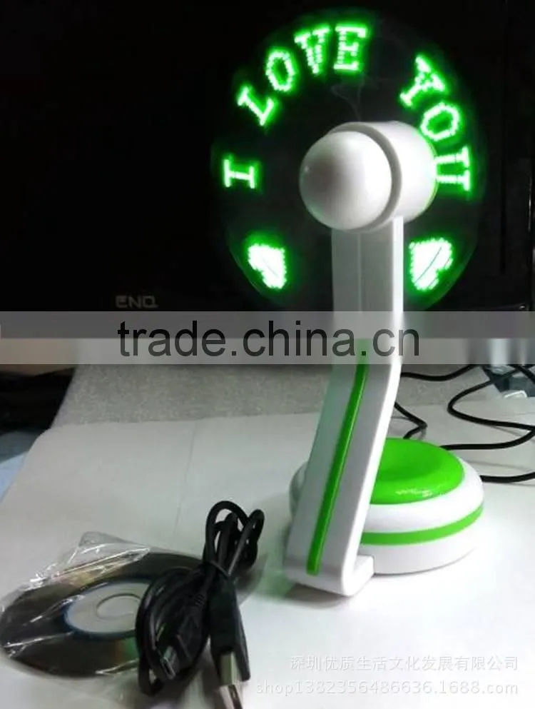 LED message usb fan promotional led usb fan customized words usb fan programmable led usb fan