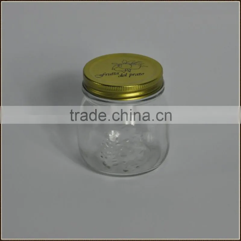 Hotsale 280ml glass jar with metal lid for sale