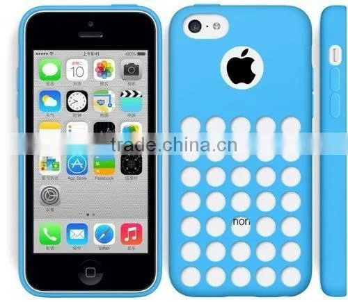 Unique Hole Design TPU Silicone Gel Case Cover Mobile Phone Housing for iPhone 5C