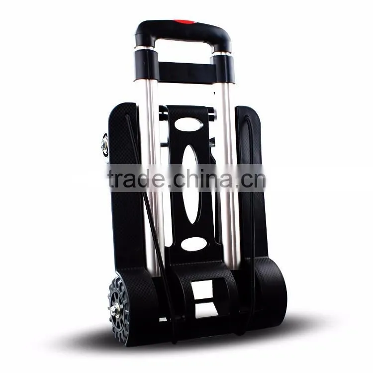 Upgrade Folding Shopping Cart with 4 Wheels/Lightweight Aluminum Cube Folding Luggage Cart/ Portable Hand Trolley