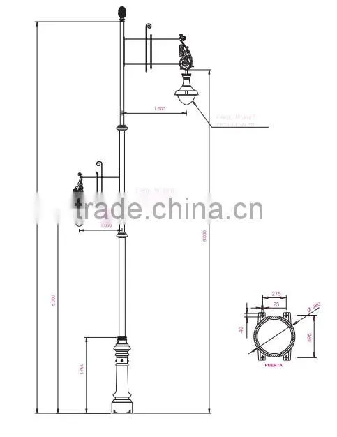 outdoor street cast iron ornamental lamp post