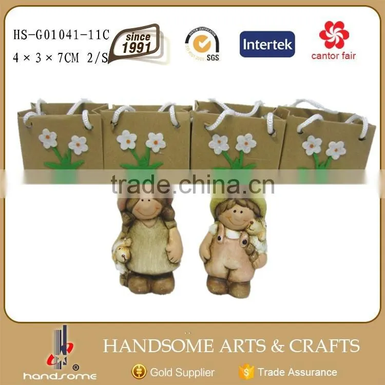 Small Boy and Girl Garden Statue Unisex Christmas Gift