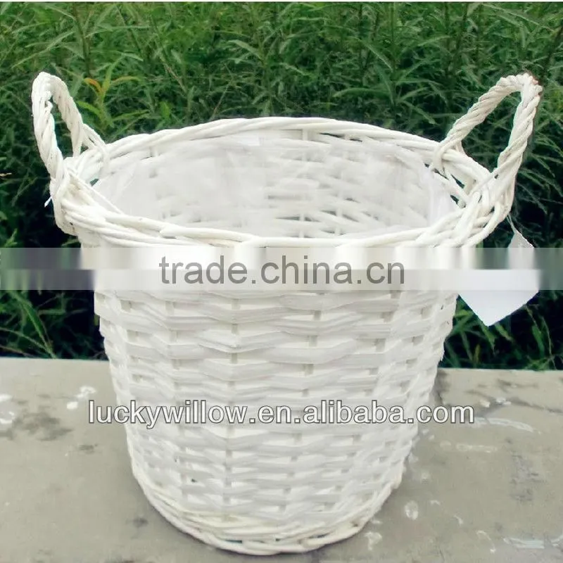 willow woven white wicker garden basket