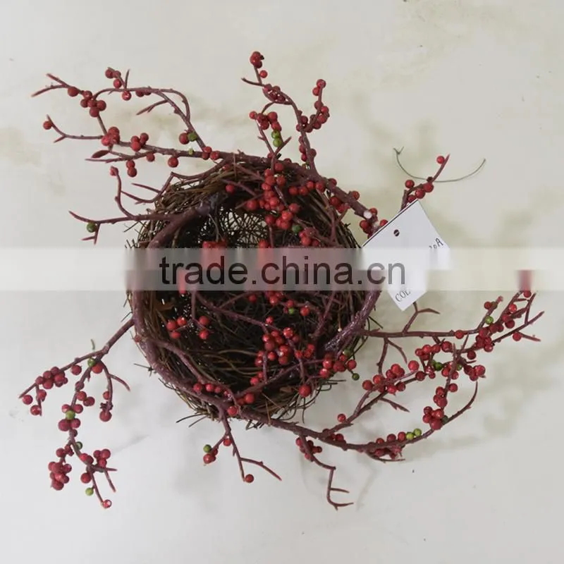 2016 new design christmas flower wreath cheap artificial christmas wreath