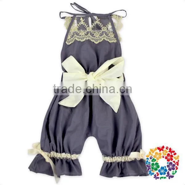 New Girl Grey Ivory Haven Romper Little Girls Bubble Short Romper