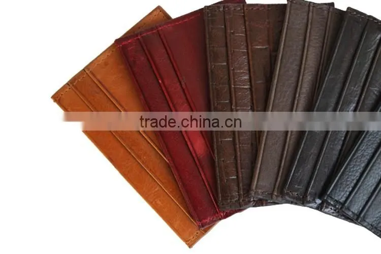 Top grain leather in top quality leather card holder 5-slot credit card holder for business