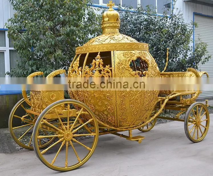 Golden royal wedding car decoration horse carriage decoration carriage(BG11-M092)