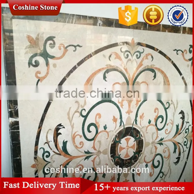 Beautiful flower beige marble medallion floor tiles marble