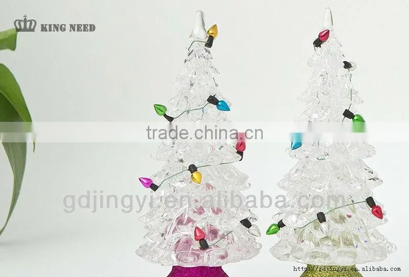 artificial acrylic decorative led light small Christmas tree