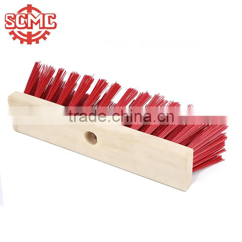 Wooden handle floor cleaning broom brush