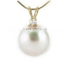 Latest 11-12mm south sea pearl gold pendant designs