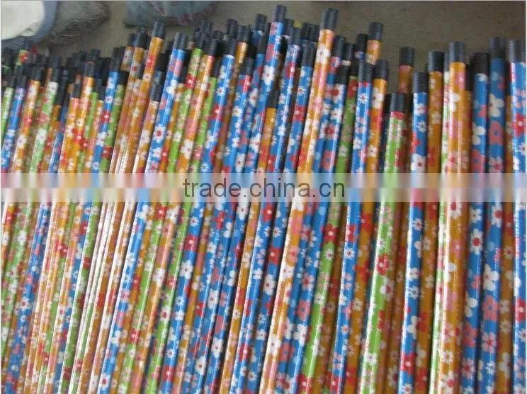PVC covered wooden broom handle with Greek thread