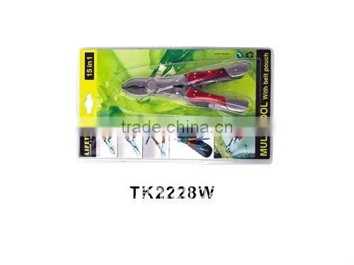 2014 new Hardware multi function stainless steel plier hand tools with blister card TK006