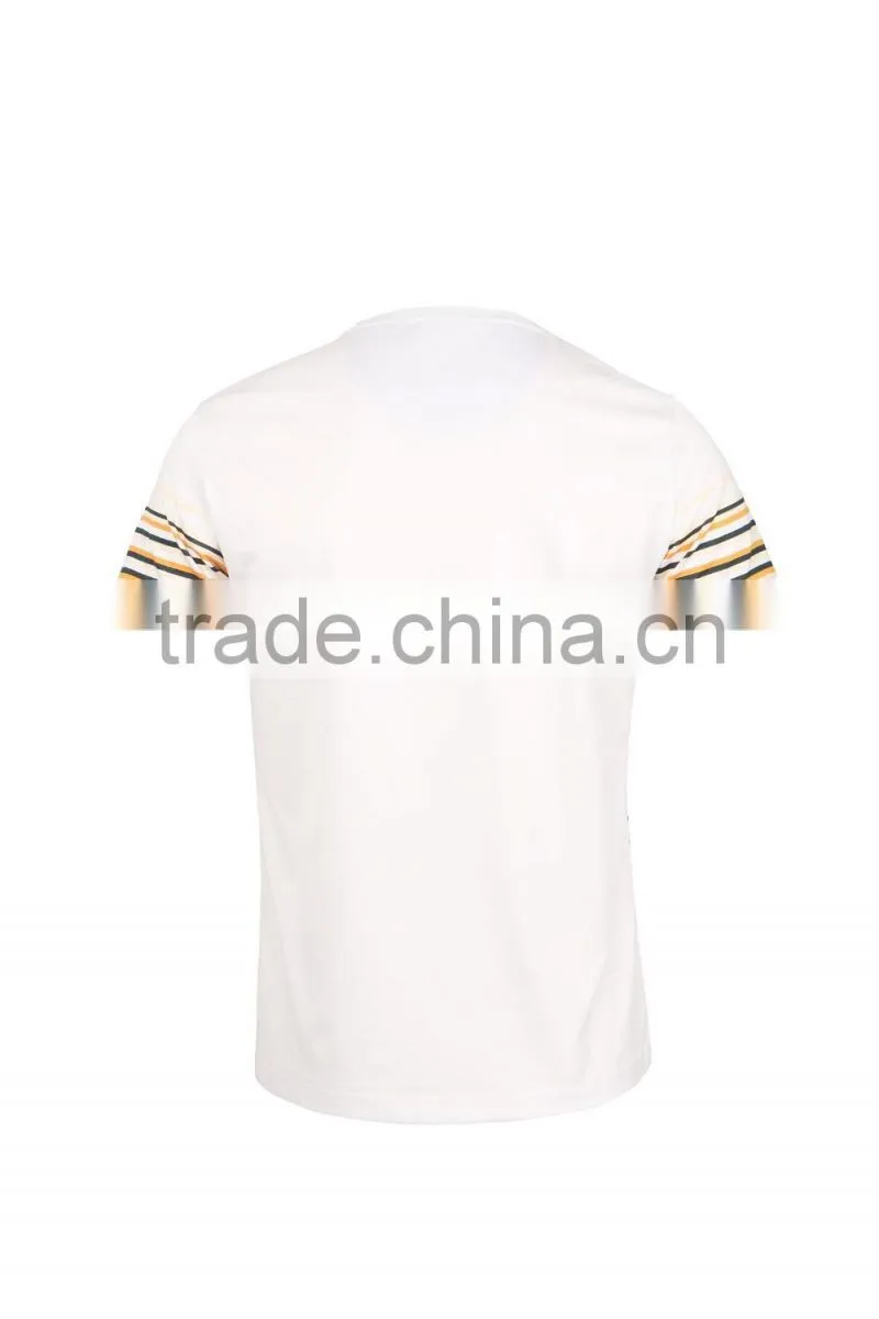 men's striped matching cotton mesh t-shirt
